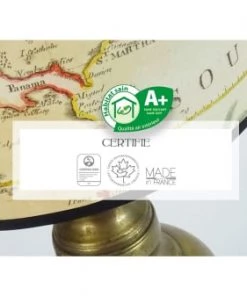 Le moins cher 🎉 Yeda Design Lampes à Poser Abat Jour Carte Ancienne 25 X 18 👏 -Luminaires Vintage Soldes abat jour carte ancienne 25 x 18 2