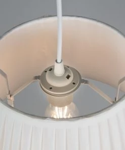 Offres 😉 QAZQA Suspensions Abat-jour En Tissu Crème ❤️ -Luminaires Vintage Soldes abat jour en tissu creme 5