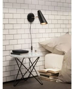 Luminaires Vintage Soldes -Luminaires Vintage Soldes applique courte noire et laiton reedition 1952 1