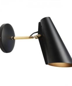 Meilleur prix 🌟 Nothern Appliques Murales Et Spots Applique Courte Noire Et Laiton Réédition 1952 🧨