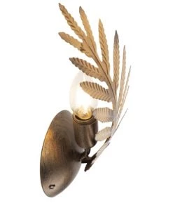 Le moins cher ❤️ QAZQA Appliques Murales Et Spots Applique Murale En Acier Doré/laiton ✨ -Luminaires Vintage Soldes applique murale en acier dore laiton 4