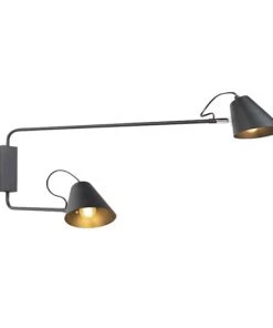 De gros 🎁 QAZQA Appliques Murales Et Spots Applique Murale En Acier Noir 🥰