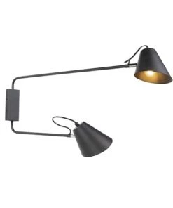 De gros 🎁 QAZQA Appliques Murales Et Spots Applique Murale En Acier Noir 🥰 -Luminaires Vintage Soldes applique murale en acier noir 4