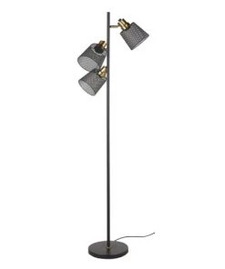 Tout neuf 🥰 Maisons Du Monde Lampadaires Lampadaire 3 Abat-jour En Métal Perforé Noir Et Doré H157 😉