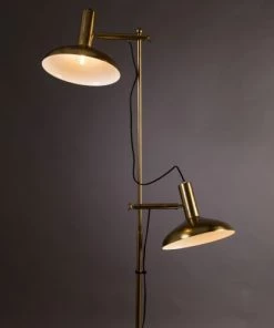 Le moins cher 👍 Dutchbone Lampadaires Lampadaire Double Fini Laiton Or 🧨 -Luminaires Vintage Soldes lampadaire double fini laiton or 3