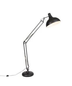 Sortie ⌛ QAZQA Lampadaires Lampadaire En Acier Noir 💯