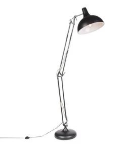 Sortie ⌛ QAZQA Lampadaires Lampadaire En Acier Noir 💯 -Luminaires Vintage Soldes lampadaire en acier noir 5