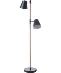 Vente flash ⭐ Present Time Lampadaires Lampadaire En Bois Et Métal H150 Cm Marron Et Blanc 🔔 -Luminaires Vintage Soldes lampadaire en bois et metal hauteur 150 cm marron et blanc 1