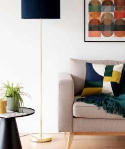 Tout neuf 🎉 Maisons Du Monde Lampadaires Lampadaire En Métal Doré Et Abat-jour En Coton Bleu Nuit Recyclé H155 👏 -Luminaires Vintage Soldes lampadaire en metal dore et abat jour en coton bleu nuit recycle h155 1000 5 12 229284 3