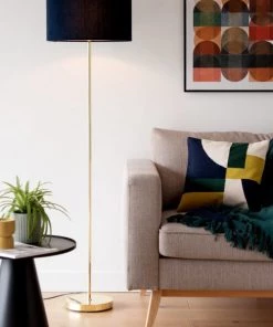 Tout neuf 🎉 Maisons Du Monde Lampadaires Lampadaire En Métal Doré Et Abat-jour En Coton Bleu Nuit Recyclé H155 👏 -Luminaires Vintage Soldes lampadaire en metal dore et abat jour en coton bleu nuit recycle h155 1000 5 12 229284 4