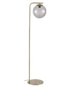 Coupon 👏 Maisons Du Monde Lampadaires Lampadaire En Métal Doré Globe En Verre Fumé H146 ✨
