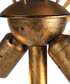 Promo ✨ QAZQA Lampadaires Lampadaire En Métal Doré/laiton ⌛ -Luminaires Vintage Soldes lampadaire en metal dore laiton 3