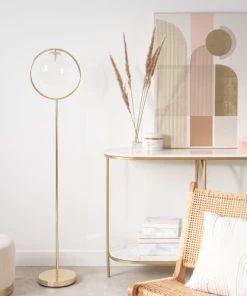 Grosses soldes 🥰 Maisons Du Monde Lampadaires Lampadaire Globe En Verre Et Métal Doré ⭐ -Luminaires Vintage Soldes lampadaire globe en verre et metal dore 1000 11 25 211134 4
