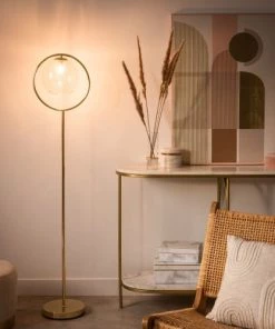 Grosses soldes 🥰 Maisons Du Monde Lampadaires Lampadaire Globe En Verre Et Métal Doré ⭐ -Luminaires Vintage Soldes lampadaire globe en verre et metal dore 1000 11 25 211134 5