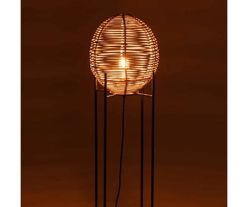 Meilleur prix 🎉 Meubles & Design Lampadaires Lampadaire Rond En Rotin Et Pied Métal Noir 🧨 3 Meilleur prix 🎉 Meubles & Design Lampadaires Lampadaire Rond En Rotin Et Pied Métal Noir 🧨 – Image 3