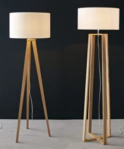 Promo 😍 Maisons Du Monde Lampadaires Lampadaire Trépied En Frêne Avec Abat-jour En Coton Blanc H156 ✨ -Luminaires Vintage Soldes lampadaire trepied en frene avec abat jour en coton blanc h156 1000 11 1 154694 8