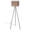 Coupon 🎁 Maisons Du Monde Lampadaires Lampadaire Trépied En Métal Noir Et Abat-jour En Bois De Noyer Marron H146 👏