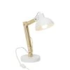 Meilleure affaire 😉 Brilliant Lampes à Poser Lampe à Poser Métal Blanc Et Bois Naturel H59cm 🧨