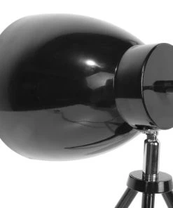 Meilleure affaire 😀 Beliani Lampes à Poser Lampe à Poser Noir ✔️ -Luminaires Vintage Soldes lampe a poser noir 3