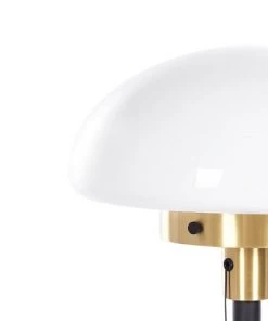 Le moins cher ⌛ Beliani Lampes à Poser Lampe à Poser Noir Et Blanc 😉 -Luminaires Vintage Soldes lampe a poser noir et blanc 2