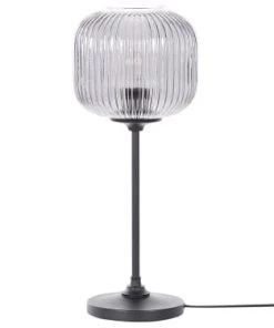 Promo ❤️ Beliani Lampes à Poser Lampe à Poser Noire Et Grise 🛒