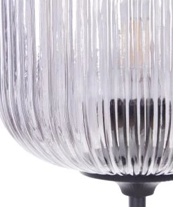 Promo ❤️ Beliani Lampes à Poser Lampe à Poser Noire Et Grise 🛒 -Luminaires Vintage Soldes lampe a poser noire et grise 3