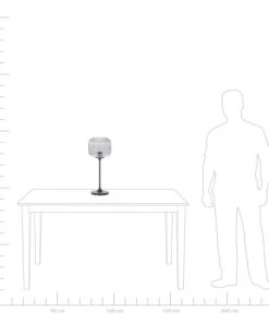 Promo ❤️ Beliani Lampes à Poser Lampe à Poser Noire Et Grise 🛒 -Luminaires Vintage Soldes lampe a poser noire et grise 5