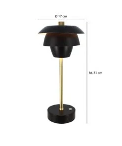 Le moins cher 👏 Pirouette Paris Lampes à Poser Lampe à Poser Rechargeable En Métal Noir Et Doré H31 🔥 -Luminaires Vintage Soldes lampe a poser rechargeable en metal noir et dore h31 10