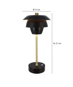 Le moins cher 👏 Pirouette Paris Lampes à Poser Lampe à Poser Rechargeable En Métal Noir Et Doré H31 🔥 -Luminaires Vintage Soldes lampe a poser rechargeable en metal noir et dore h31 11