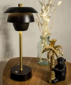 Le moins cher 👏 Pirouette Paris Lampes à Poser Lampe à Poser Rechargeable En Métal Noir Et Doré H31 🔥 -Luminaires Vintage Soldes lampe a poser rechargeable en metal noir et dore h31 8