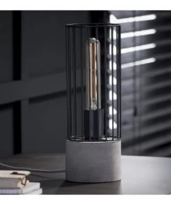 Le moins cher ❤️ Lampea Lampes à Poser Lampe à Poser Vintage En Métal Béton 34 Cm 😉 -Luminaires Vintage Soldes lampe a poser vintage en metal beton 34 cm 2