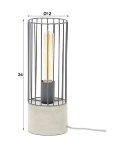 Le moins cher ❤️ Lampea Lampes à Poser Lampe à Poser Vintage En Métal Béton 34 Cm 😉 -Luminaires Vintage Soldes lampe a poser vintage en metal beton 34 cm 3