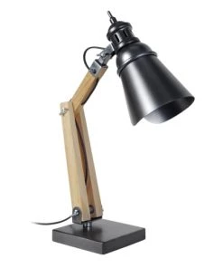 Offres 🎉 Tosel Lampes à Poser Lampe Bureau Bois Naturel Et Anthracite ✨