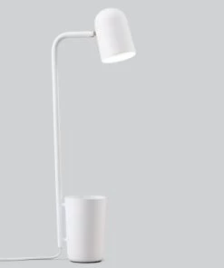 Promo ✨ Nothern Lampes à Poser Lampe De Bureau Avec Pot à Crayons En Métal Blanc 🥰 -Luminaires Vintage Soldes lampe de bureau avec pot a crayons en metal blanc 3