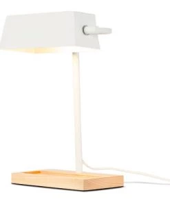 Le moins cher 🌟 It's About Romi Lampes à Poser Lampe De Bureau Bois/métal Blanc H40cm ⌛ -Luminaires Vintage Soldes lampe de bureau bois metal blanc h40cm 5