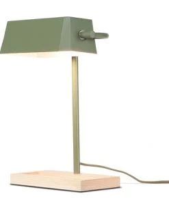 Remise 😍 It's About Romi Lampes à Poser Lampe De Bureau Bois/métal Vert H40cm 👏 -Luminaires Vintage Soldes lampe de bureau bois metal vert h40cm 5