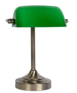 Les meilleures critiques de 🛒 Lucide Lampes à Poser Lampe De Bureau Métal Et Verre Vert Bronze H30cm 👏 -Luminaires Vintage Soldes lampe de bureau metal et verre vert bronze h30cm 3