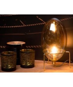 Offres 🎁 Lampea Lampes à Poser Lampe De Table Vintage En Verre Ambre Ø 13 Cm ⌛ -Luminaires Vintage Soldes lampe de table vintage en verre ambre oe 13 cm 3