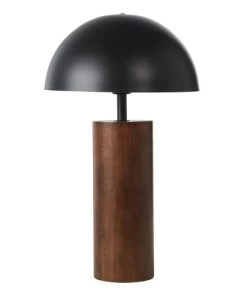 Sortie 😍 Maisons Du Monde Lampes à Poser Lampe En Hévéa Et Abat-jour En Métal Noir ✨