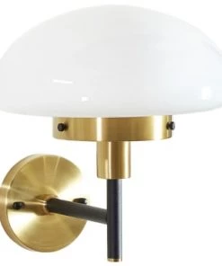 Budget 🤩 Beliani Appliques Murales Et Spots Lampe Murale En Métal Noir Et Doré 🛒