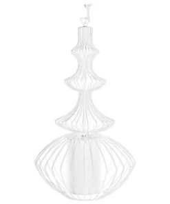 Nouveau 🎁 Beliani Suspensions Lampe Suspension Blanche ⌛