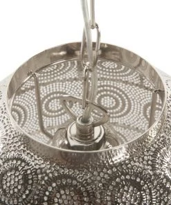 Meilleure affaire 🛒 Beliani Suspensions Lampe Suspension En Nickel 🎉 -Luminaires Vintage Soldes lampe suspension en nickel 2