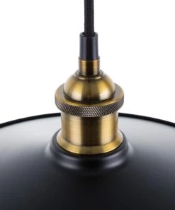 Budget 😉 Beliani Suspensions Lampe Suspension Noir Et Doré 🤩 -Luminaires Vintage Soldes lampe suspension noir et dore 3