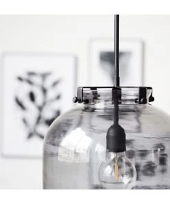 Coupon 🛒 House Doctor Suspensions Lampe Suspension Vintage En Verre Gris 30cm 🧨 -Luminaires Vintage Soldes lampe suspension vintage en verre gris 30cm 2