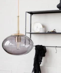 Sortie 😀 House Doctor Suspensions Lampe Suspension Vintage En Verre Gris Small 22cm 😉 -Luminaires Vintage Soldes lampe suspension vintage en verre gris small 22cm 1