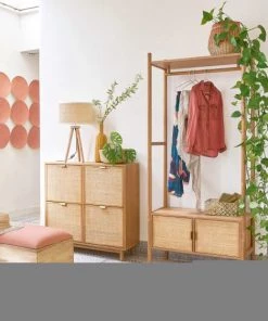Budget 😀 Maisons Du Monde Lampes à Poser Lampe Trépied En Manguier Et Abat-jour En Rotin Tressé 😍 -Luminaires Vintage Soldes lampe trepied en manguier et abat jour en rotin tresse 1000 15 18 219655 3