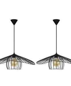 Tout neuf ⭐ Tosel Suspensions Lot De 2 PiÃ¨ces Suspension Acier Noir 🔔