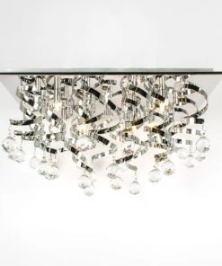 Promo 🔔 Laurie Lumière Suspensions Plafonnier En Verre Transparent 🎁 -Luminaires Vintage Soldes plafonnier en verre transparent 2