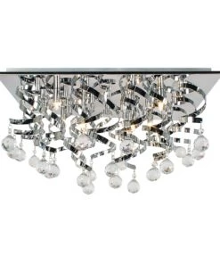 Promo 🔔 Laurie Lumière Suspensions Plafonnier En Verre Transparent 🎁