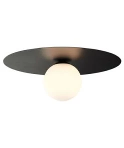 Meilleure affaire ❤️ Brilliant Suspensions Plafonnier Ou Applique Murale Métal Noir/verre D30cm 🔔